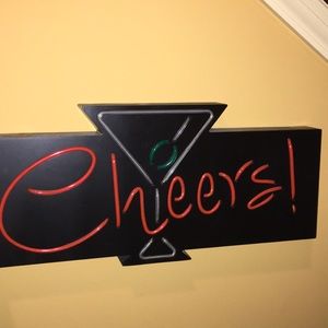 “Cheers” light up decor sign